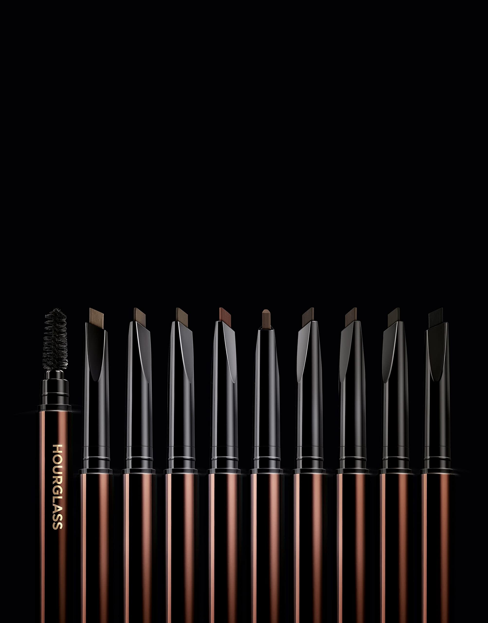 Hourglass brosse-coiffage intégrée pour estomper et modeler les sourcils