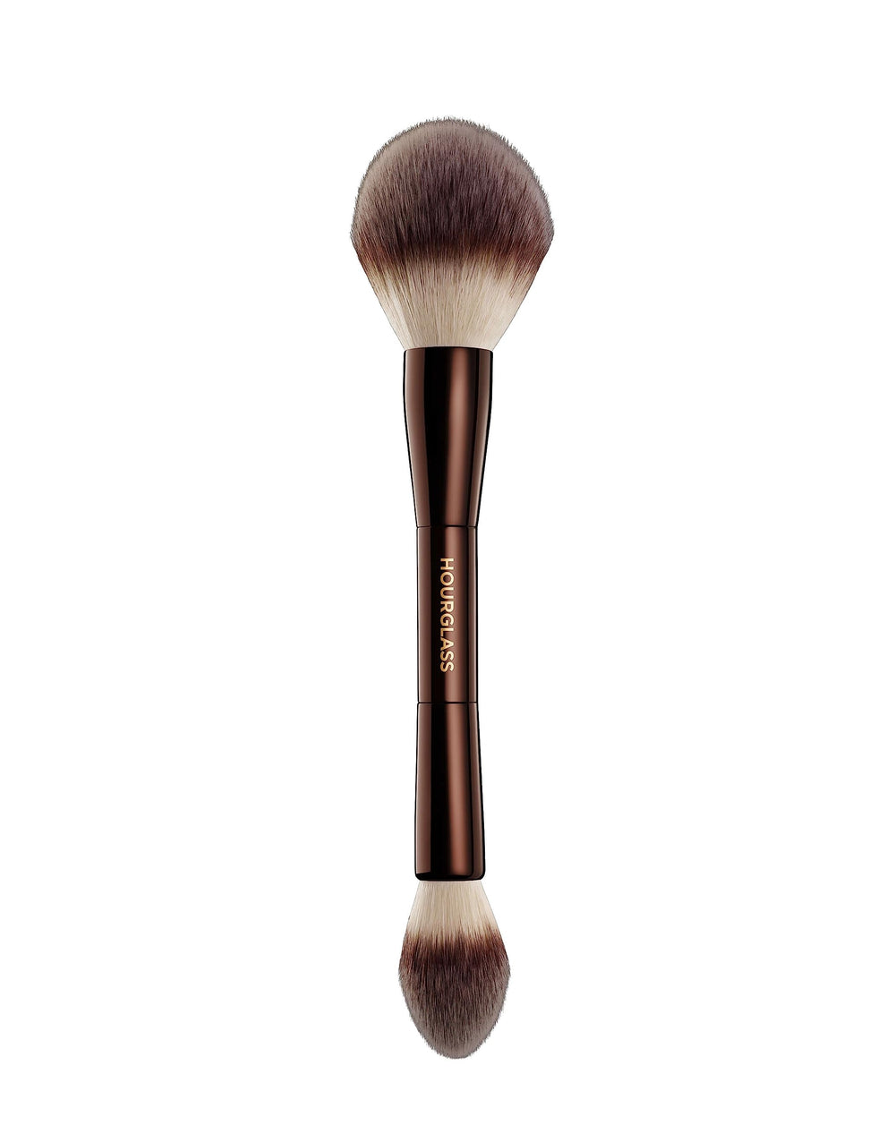 Hourglass Veil Powder – brosse double-face: application précise et finition lisse pour un teint uniforme.