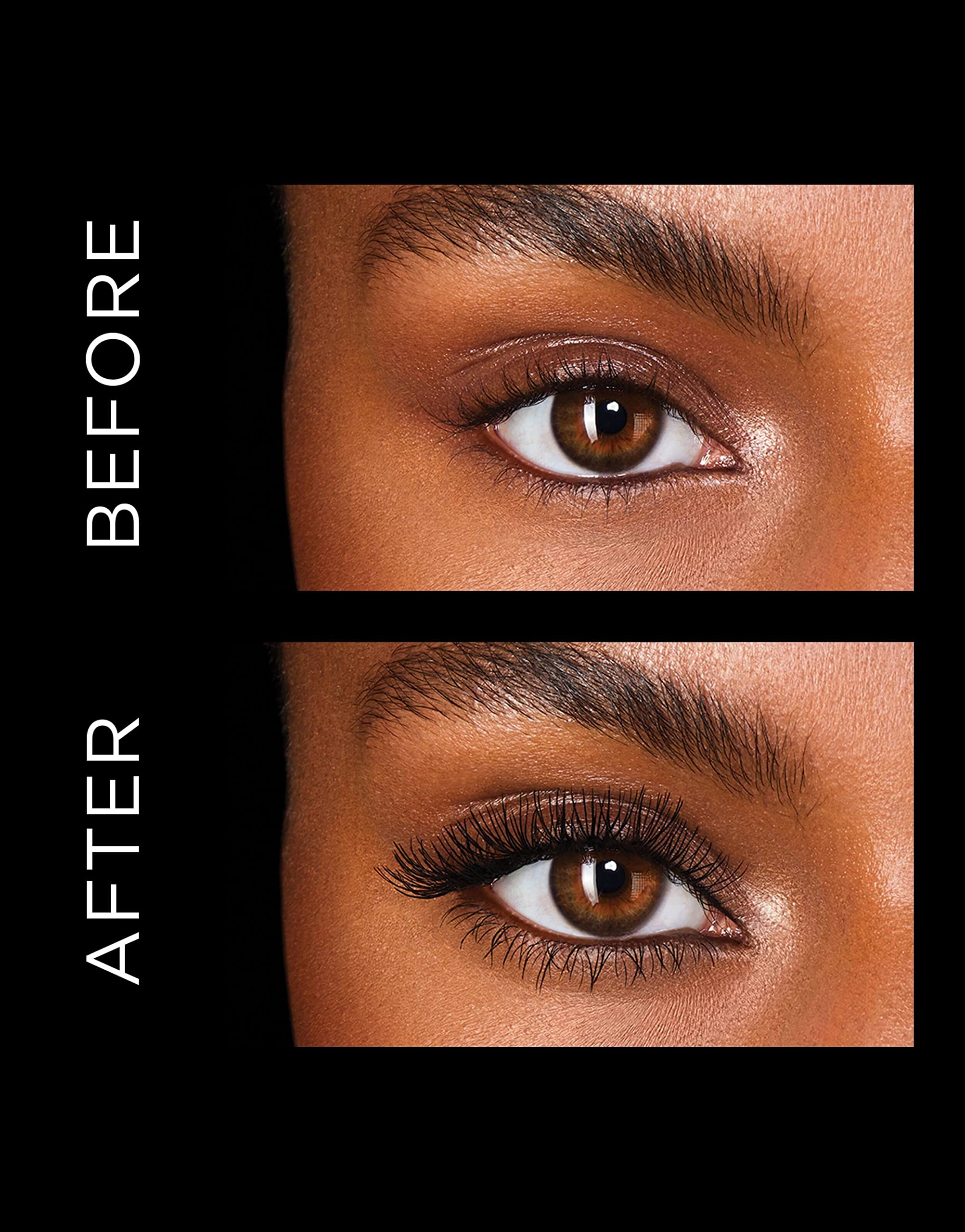 Hourglass Caution Extreme Lash Mascara, brosse 4D pour séparation et volume intenses.
