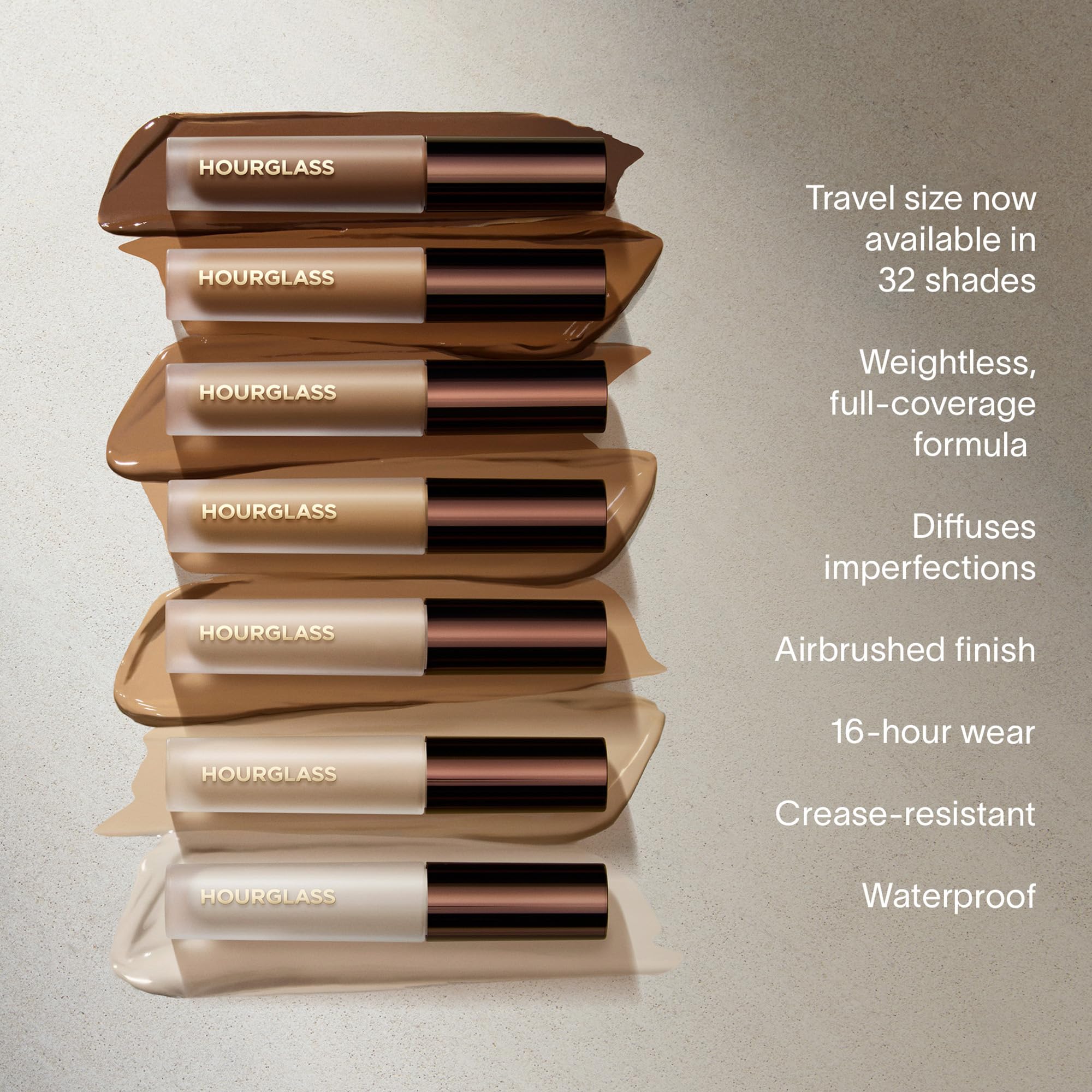 Hourglass Vanish Correcteur — poudres sphériques floutant pores et ridules.