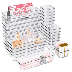 HOUSE DAY Organisateur tiroirs maquillage 4 tailles, visibilité renforcée pour un rangement rapide.