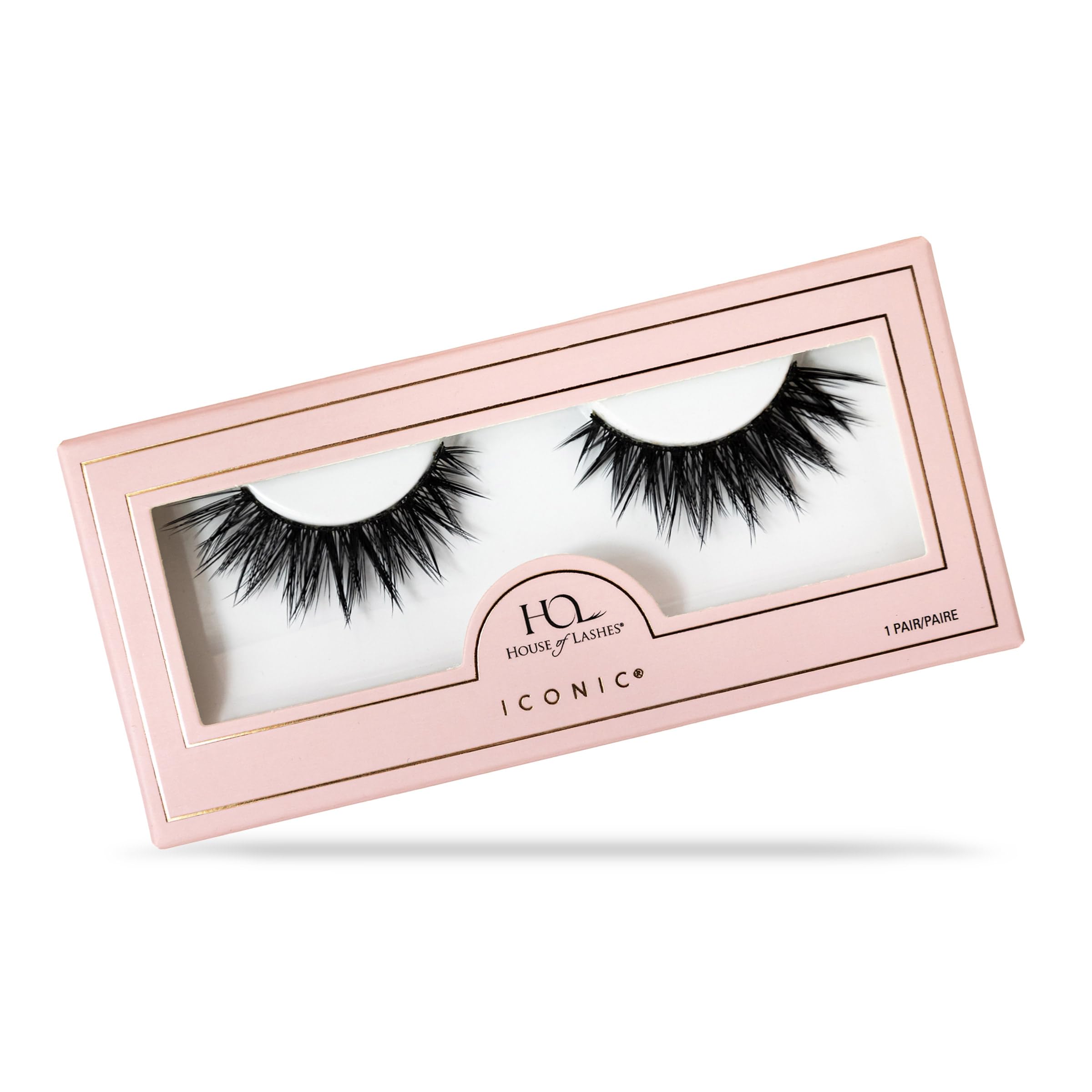 House of Lashes Iconic: cils vison synthétique, bande flexible pour une application aisée.