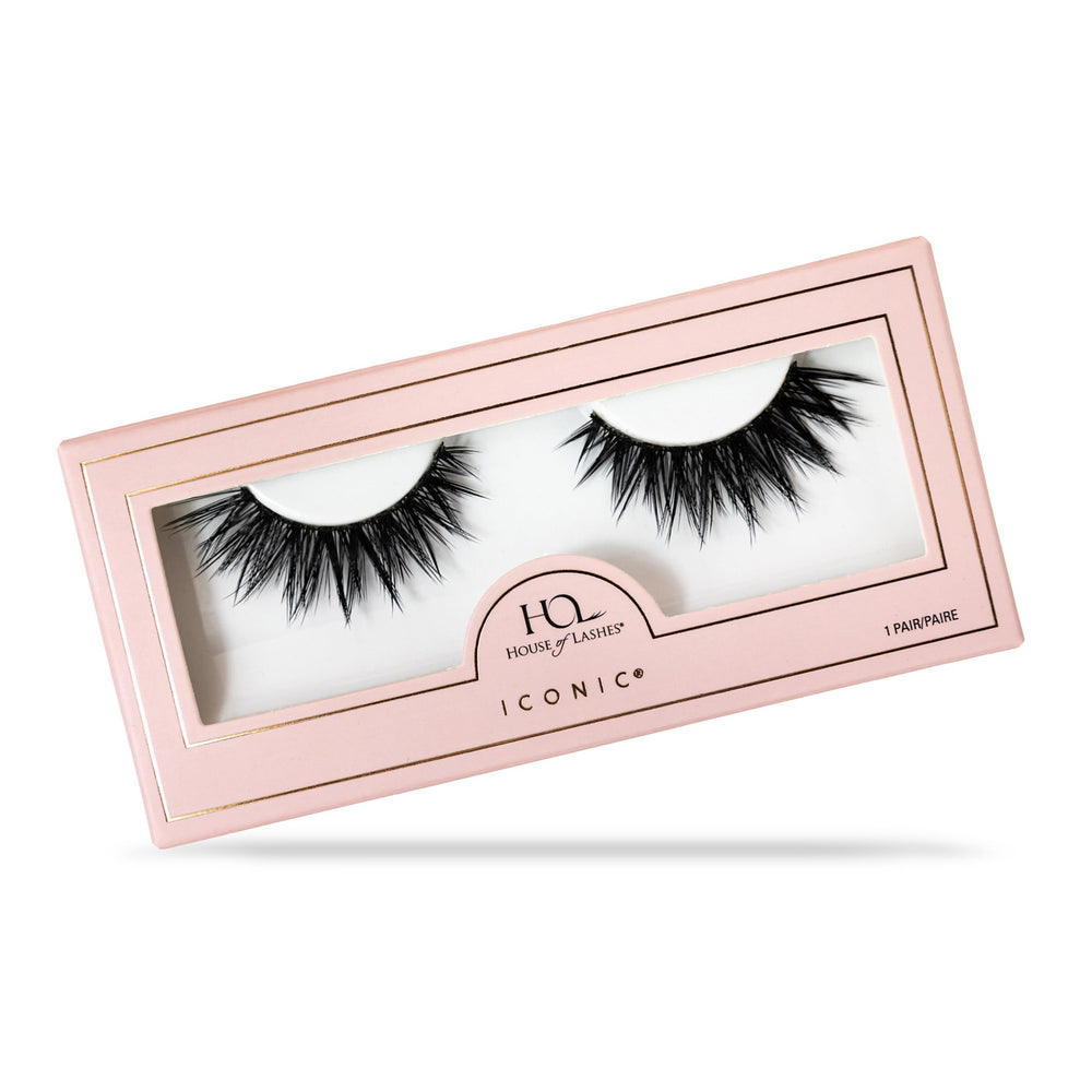 House of Lashes Iconic: cils vison synthétique, bande flexible pour une application aisée.