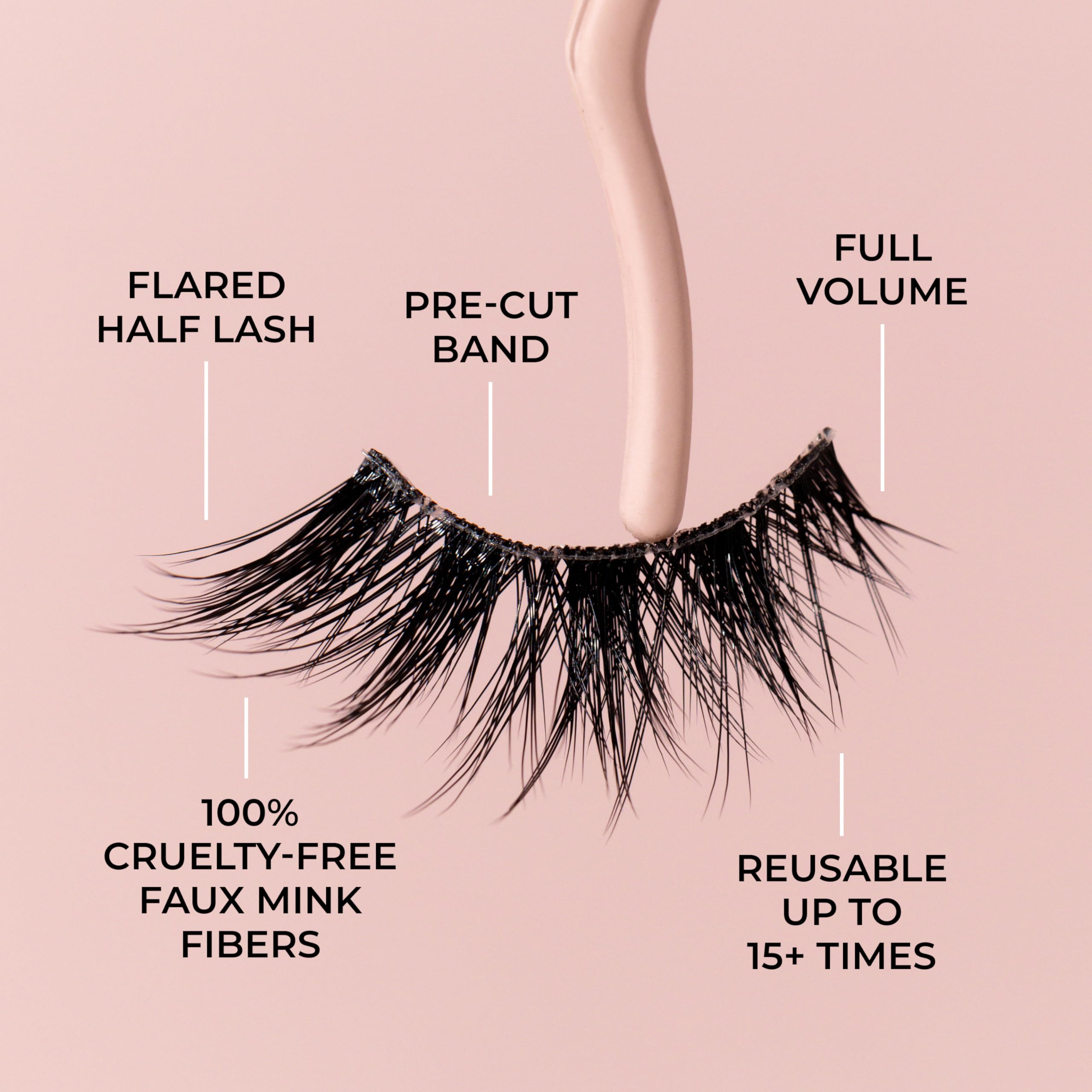 House of Lashes Midnight Demi – cils sans cruauté pour un port doux et durable.