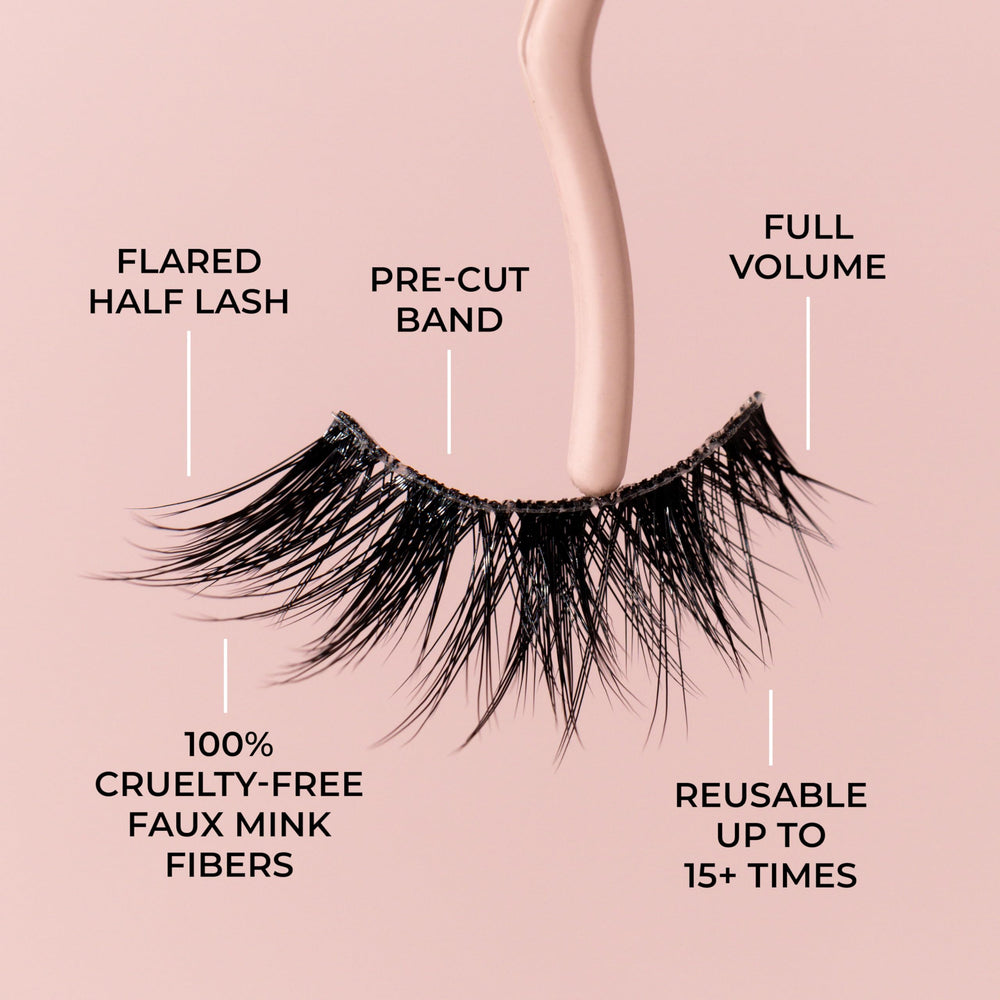 House of Lashes Midnight Demi – cils sans cruauté pour un port doux et durable.