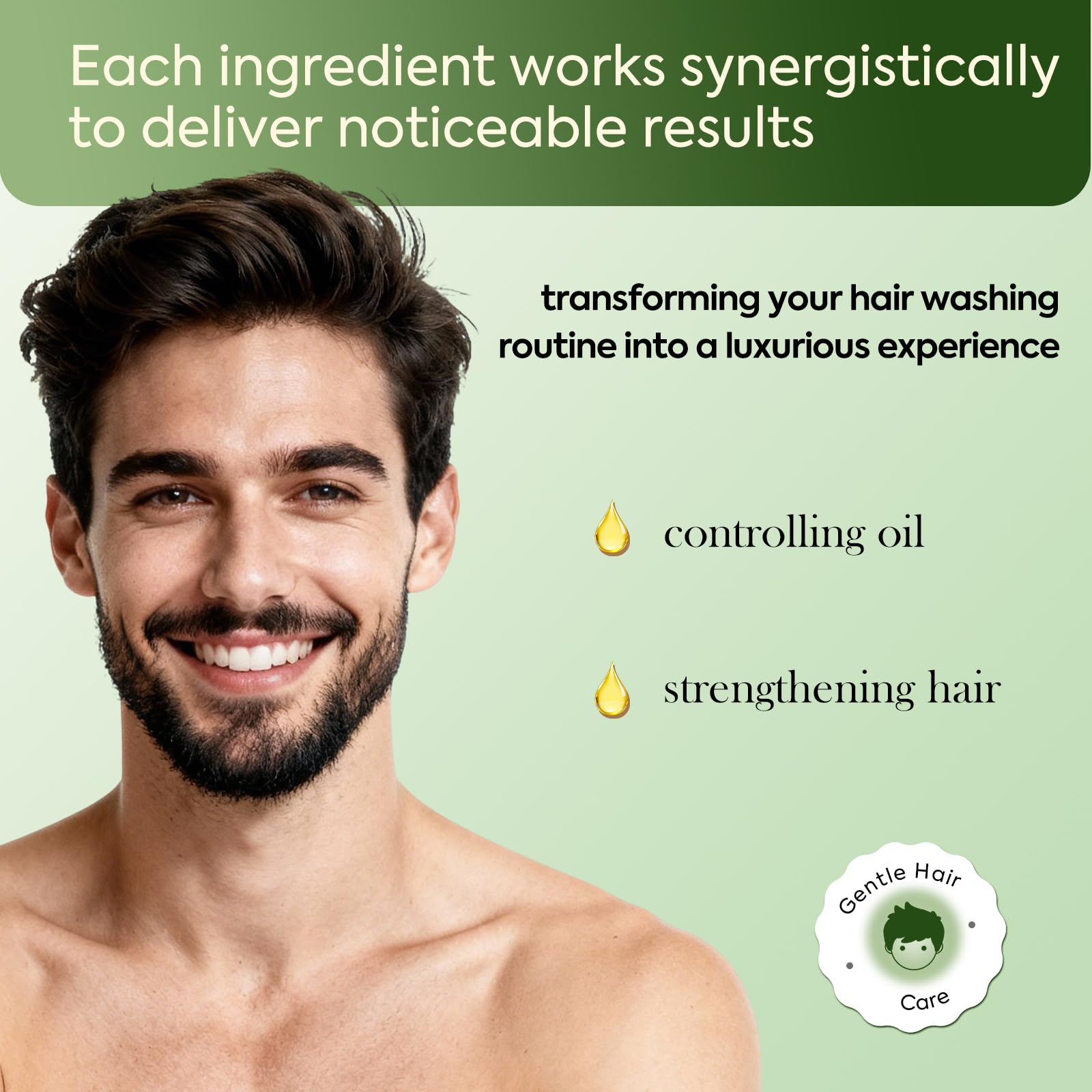 Etiquette du shampoing arbre à thé indiquant les usages et bénéfices.