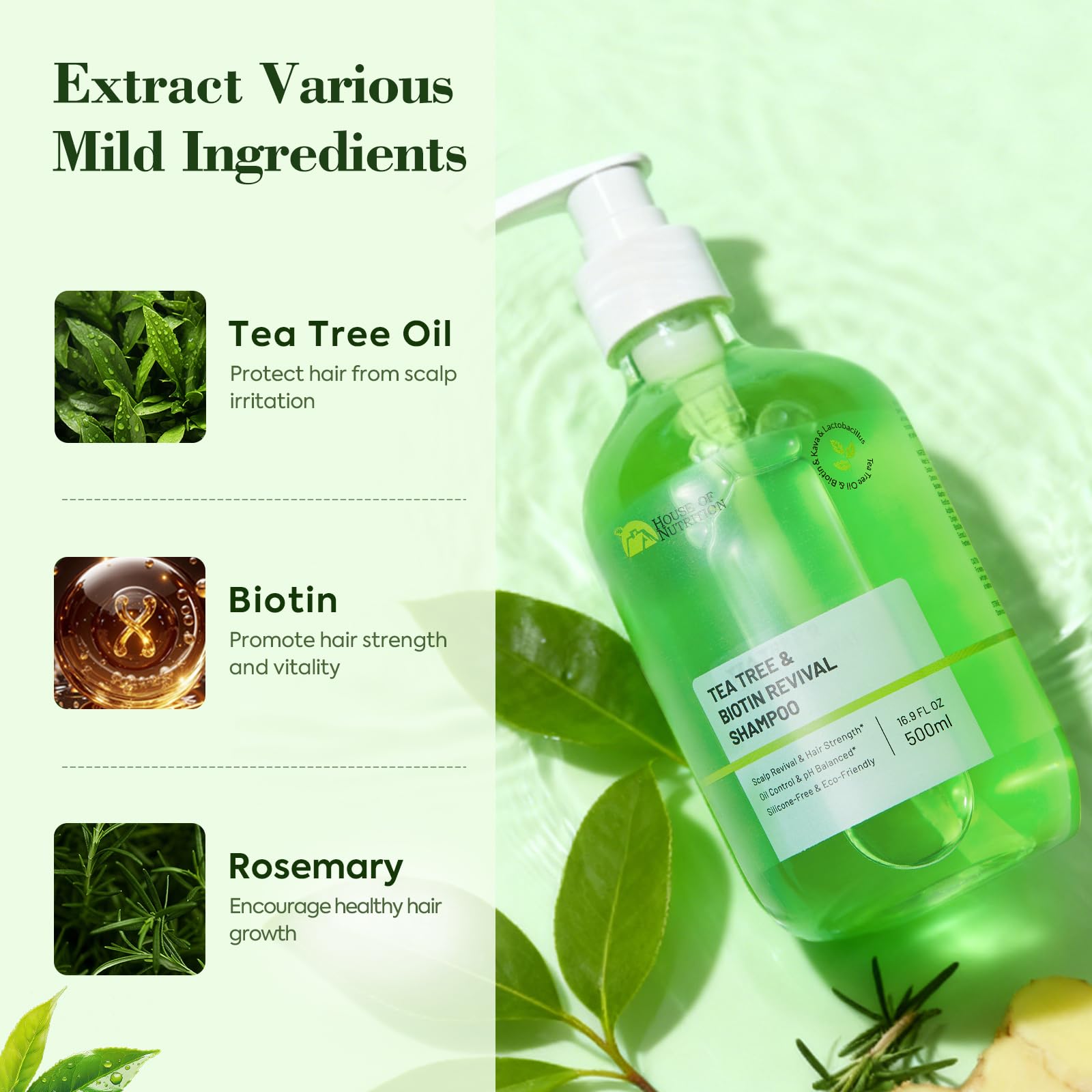 Texture cremaeuse du shampoing arbre à thé pour cheveux souples.
