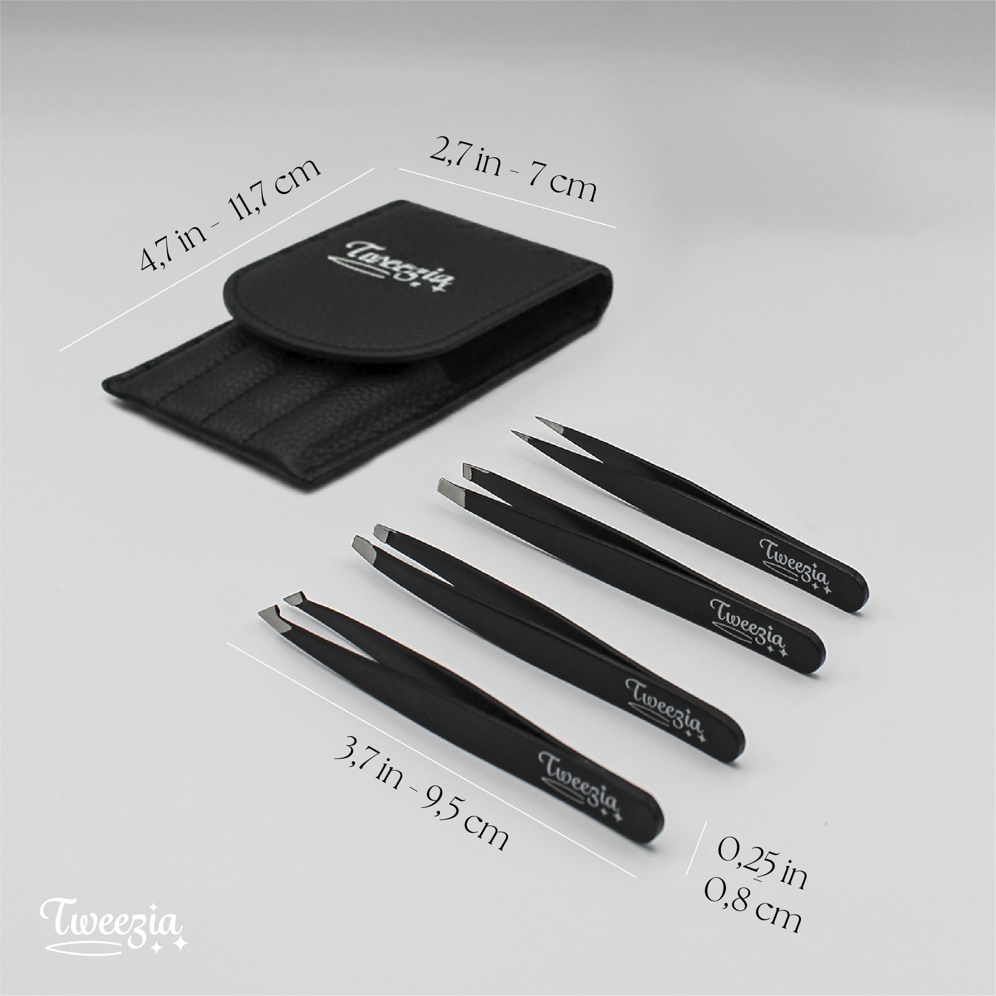 Houseify TWEEZIA pince inclinée en acier inoxydable, idéale pour les sourcils