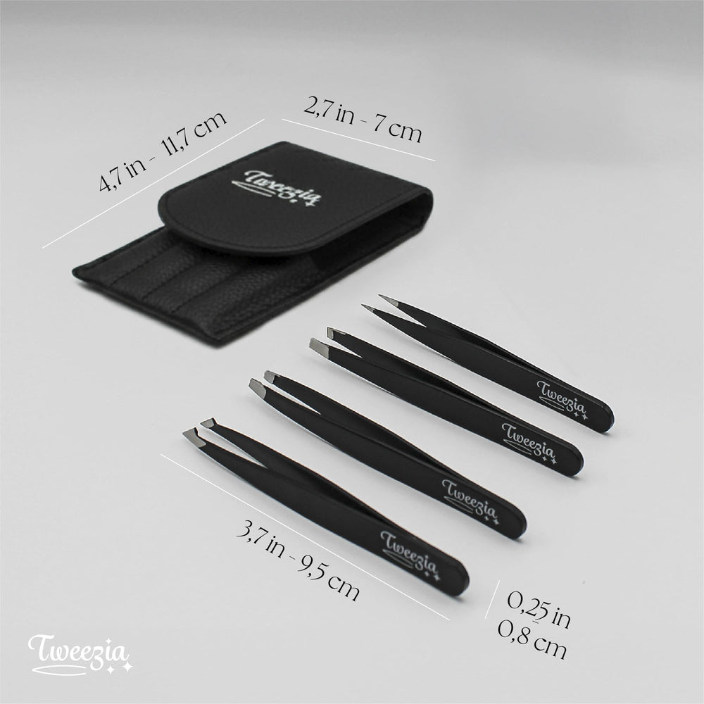 Houseify TWEEZIA pince inclinée en acier inoxydable, idéale pour les sourcils