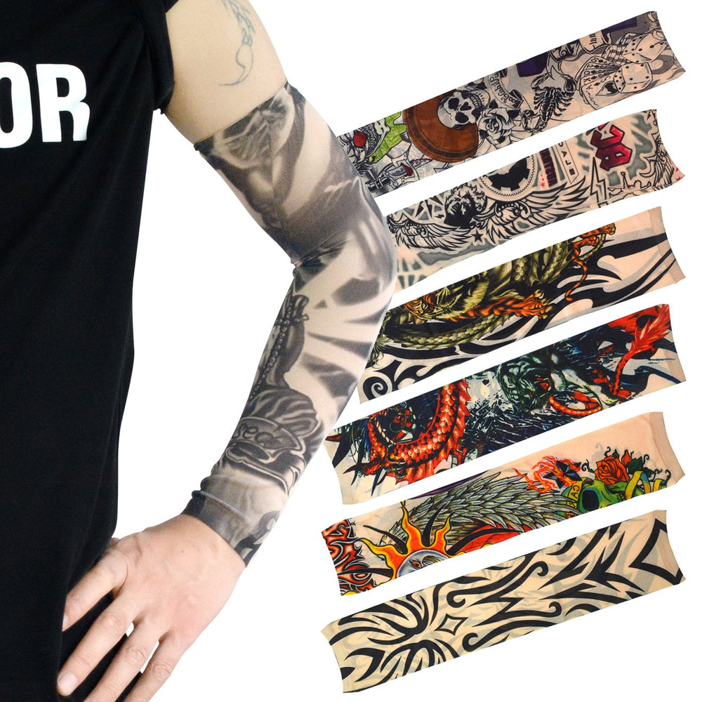 HOVEOX manche tatouage bras couronne-coeur, style unique et protection solaire partielle.