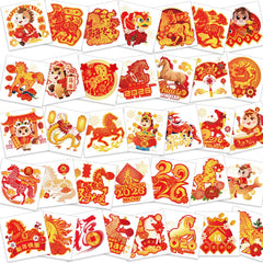 HOWAF tatouages temporaires Nouvel An Chinois cheval 2026 pour ambiance festive