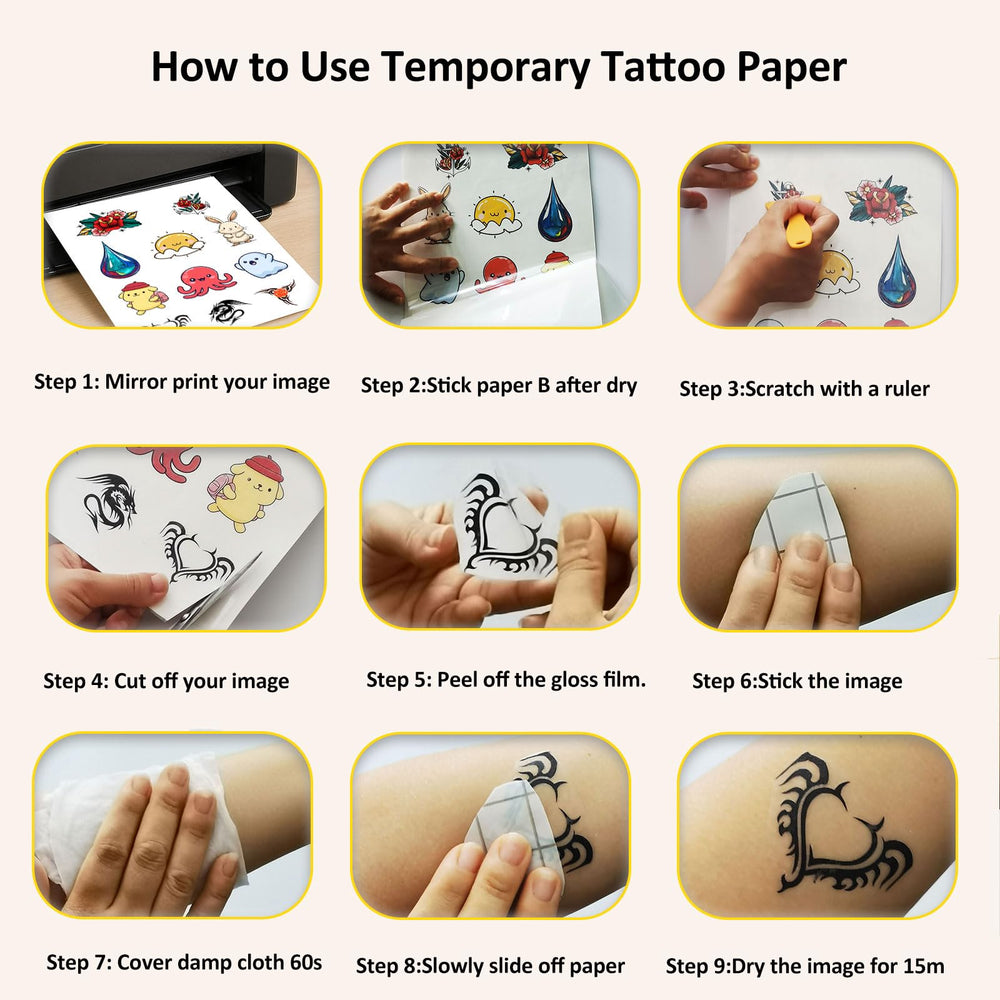 Hoxemator transfert eau tatouage: processus facile d'application sur peau