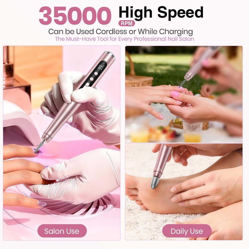 25 bandes de ponçage incluses pour préparer et lisser les ongles.