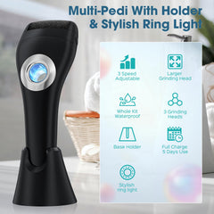 Hoxida Callus Remover pieds avec support, rangement facile et propre.