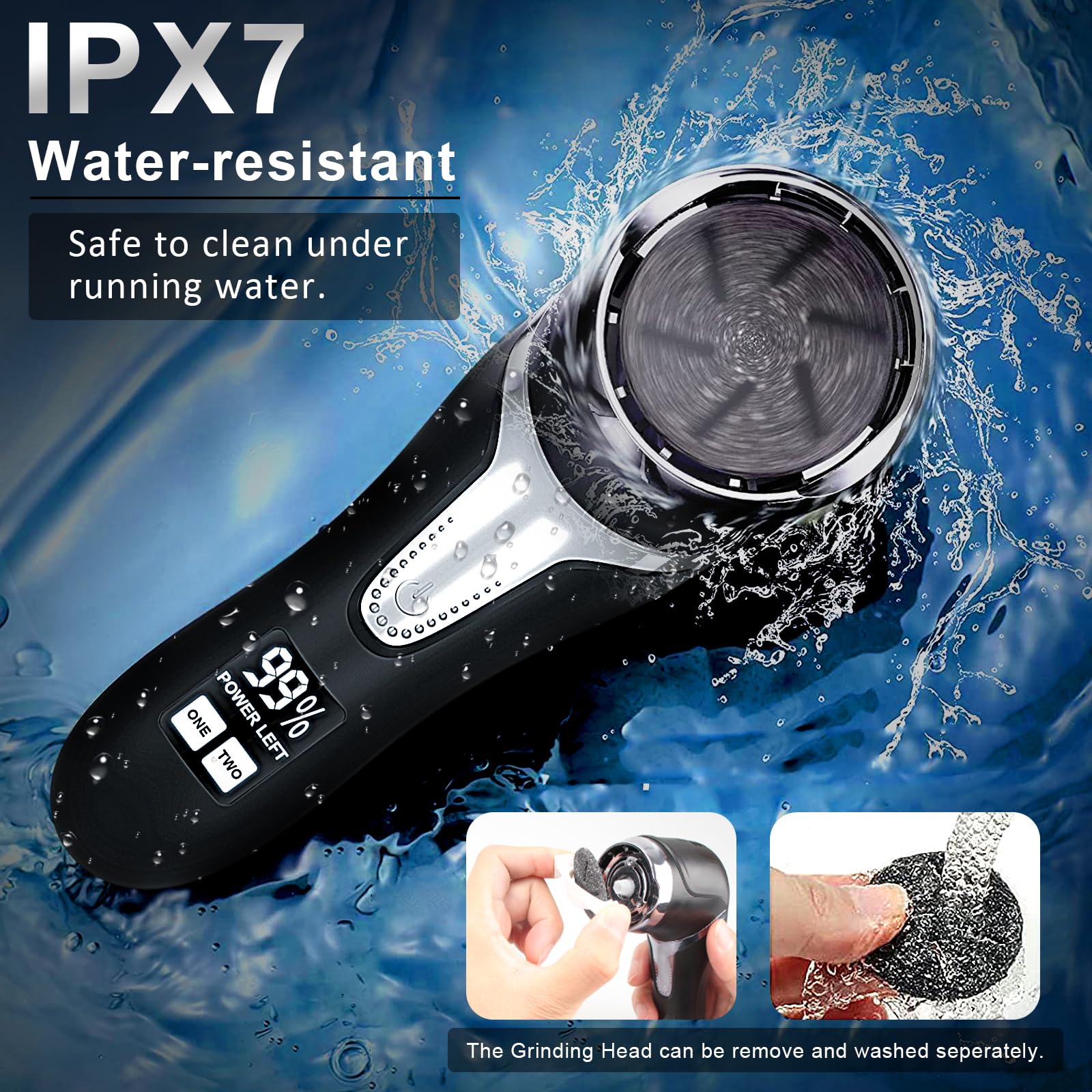 Hoxida écran LCD pied indique le niveau de batterie pour planifier la pédicure.