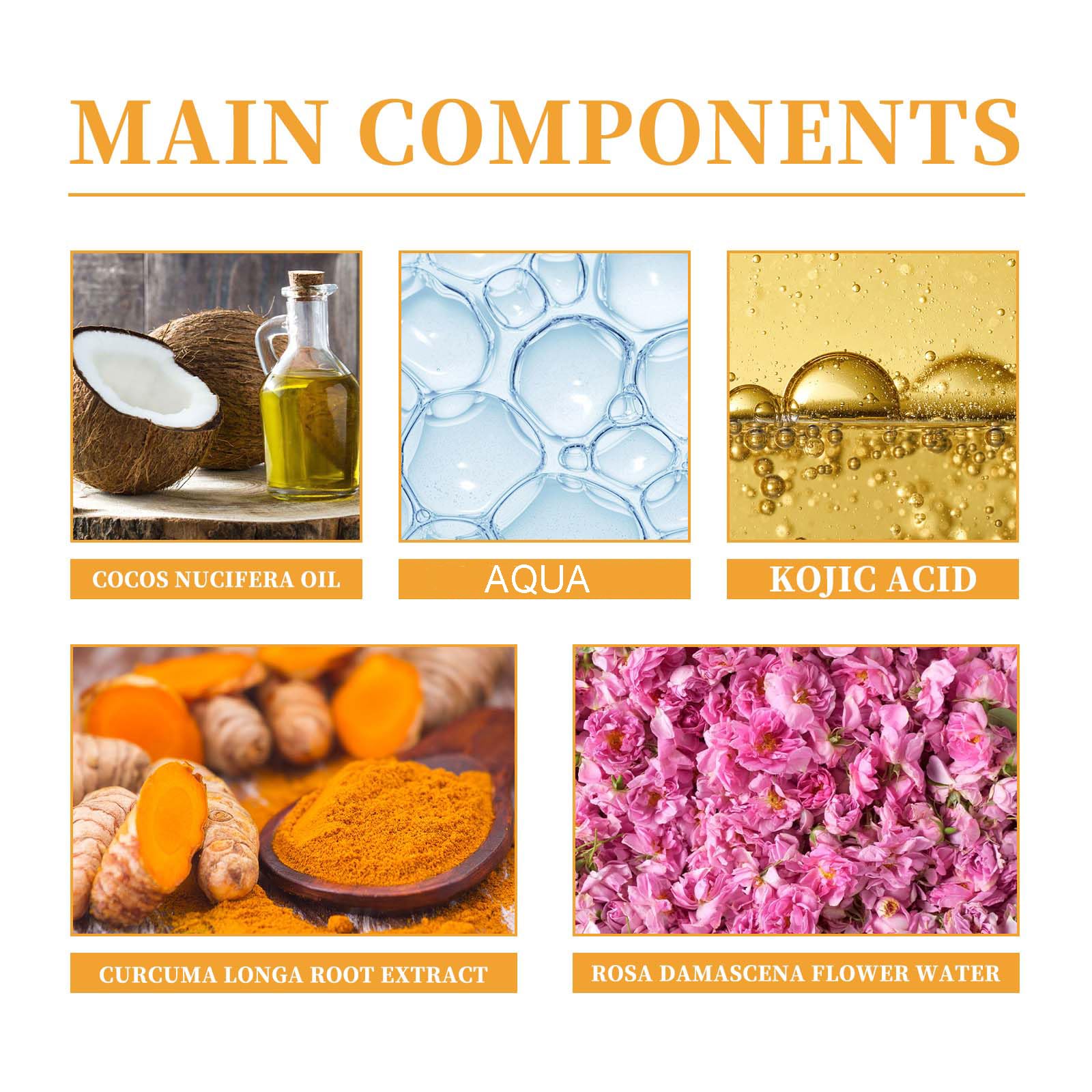 HOYGI Ingrédients curcuma et miel – nettoyage naturel et purifiant.