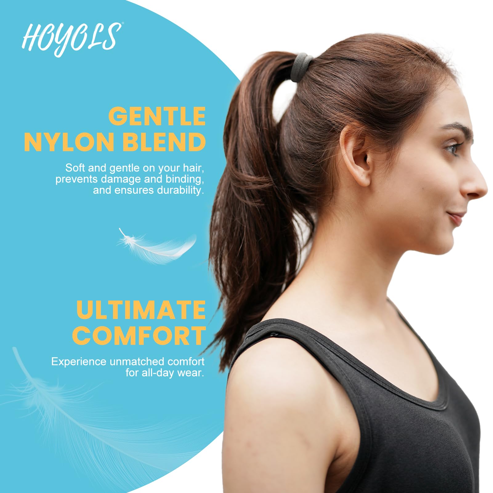 HOYOLS elastiques cheveux couleurs variees, faciles a assortir.