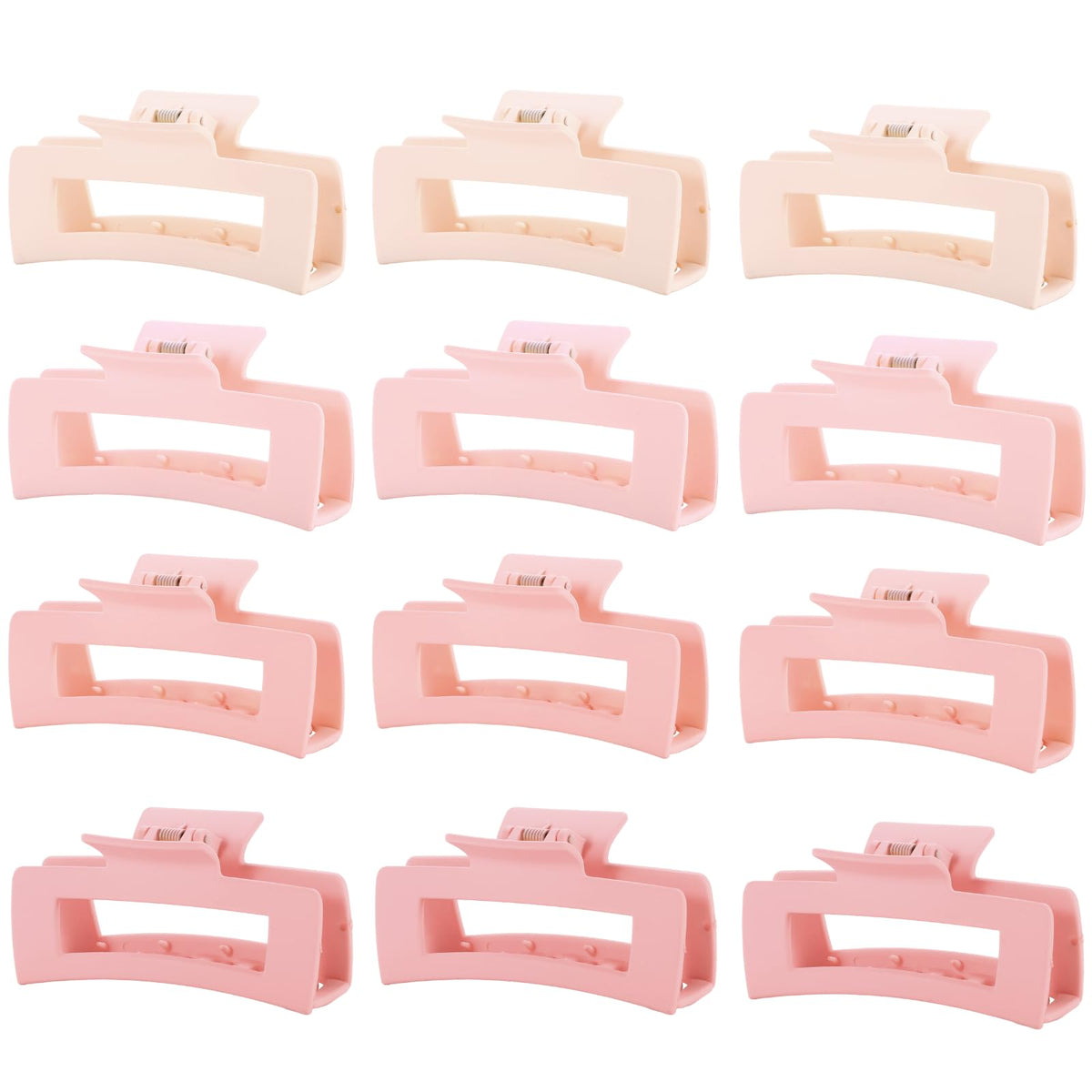 HQ-SITE pinces-cheveux carré rose matte vue générale, maintien fiable pour cheveux épais