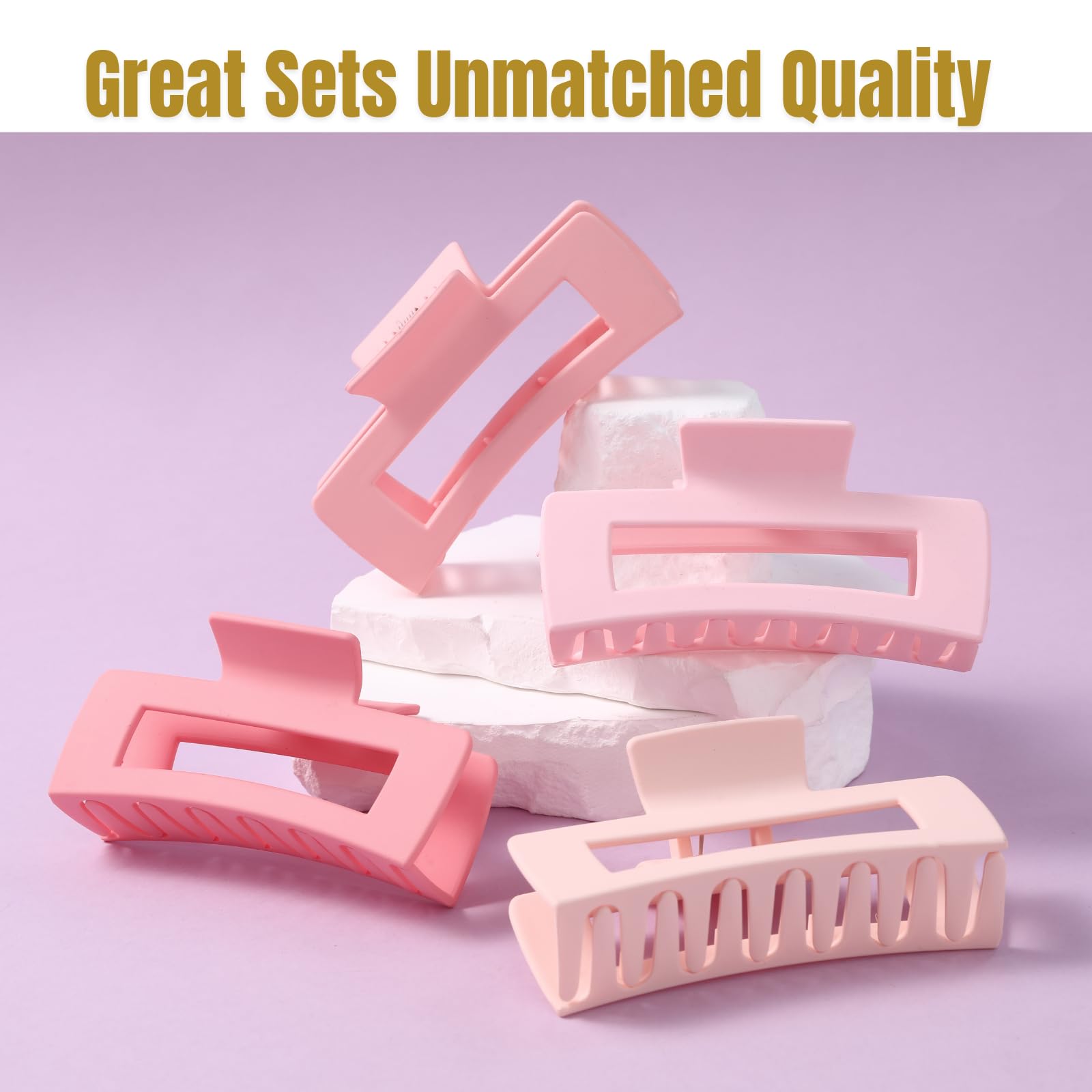HQ-SITE pinces-cheveux carré rose matte emballage cadeau prêt à offrir