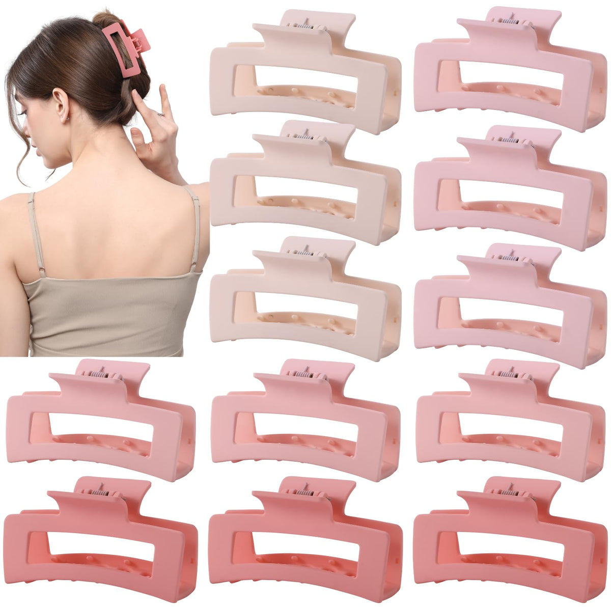 HQ-SITE pince rose matte carré de 3,5 pouces, maintien discret et élégant.