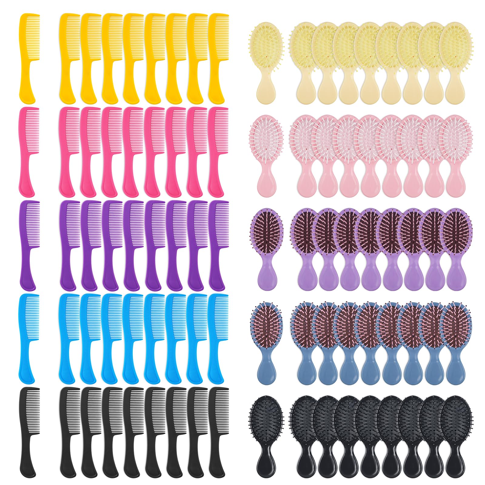 HQSLsund ensemble brosses et peignes 50 pièces, parfait pour voyage et dons