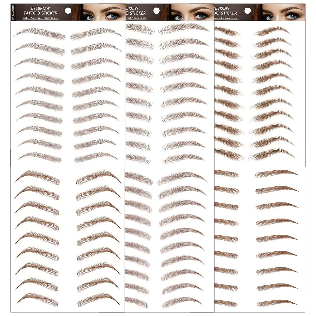 Hrnytdek sourcils tatouage fil imitants, six formes pour gagner du temps chaque jour