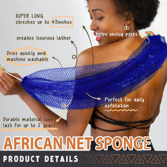 Éponge-réseau africain Hrsqu déployer une mousse riche pour un lavage confortable.