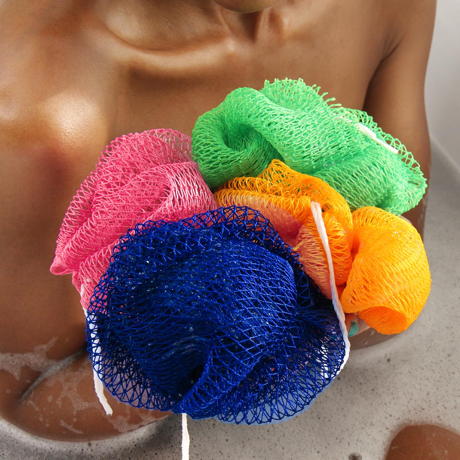 hrsqu eponge africaine couleurs vives pour une expérience spa à domicile.