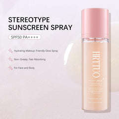 HRTTUO fixateur-maquillage SPF50 – flacon prêt à fixer le maquillage toute la journée.