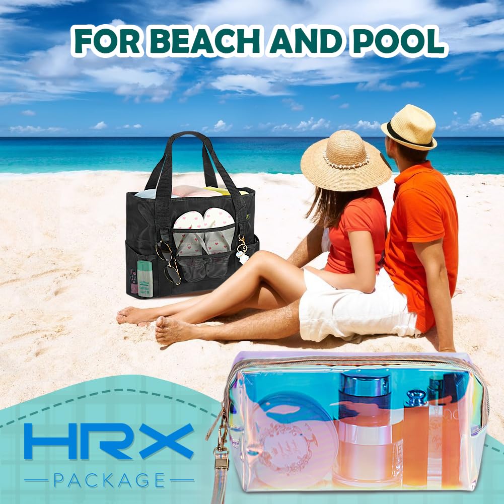 Etui accessoires beauté HRX Package transparent zippé, pratique en sac