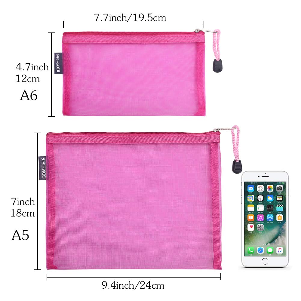 HRX Package pochette mesh A6 rose compacte, parfaite pour petites affaires