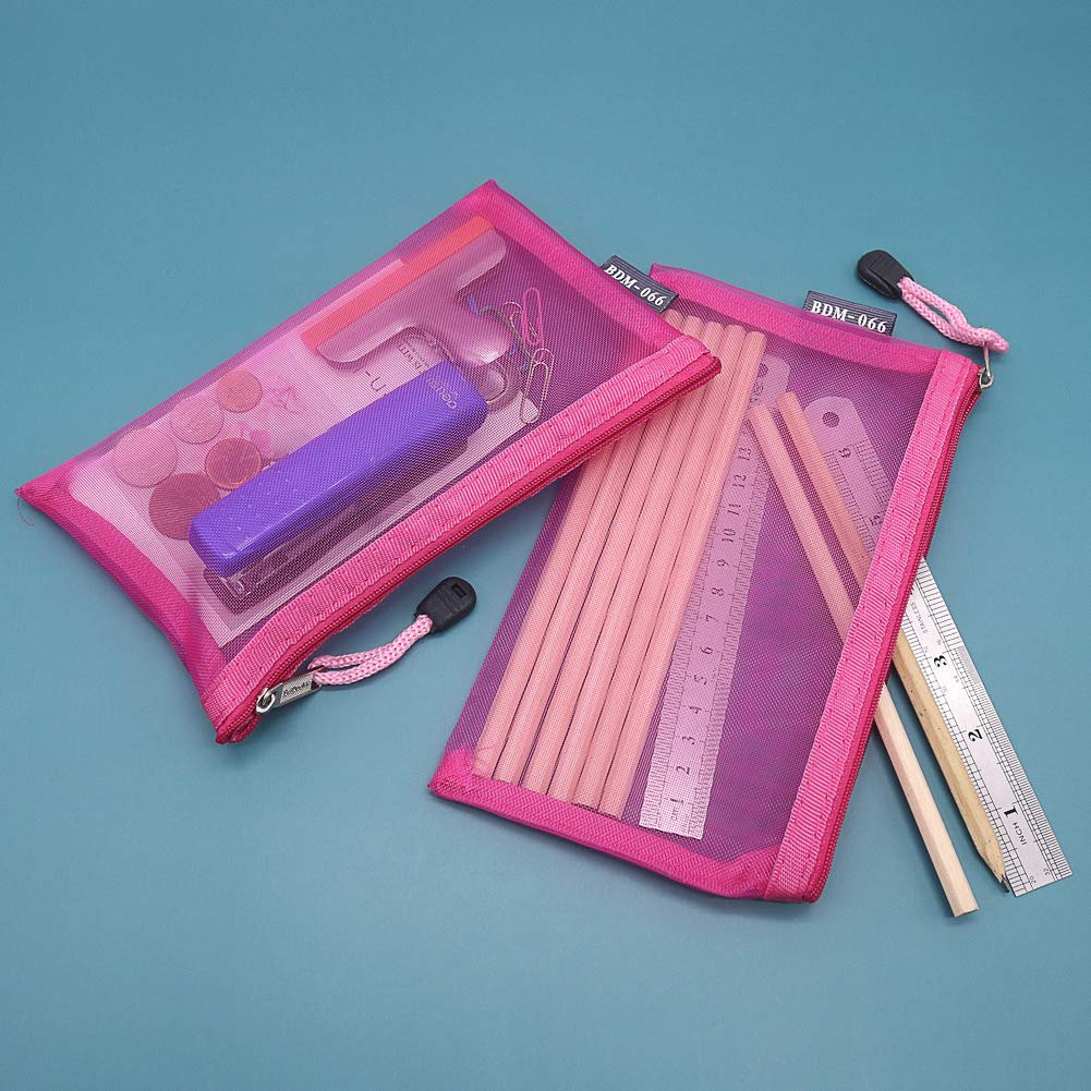HRX Package pochette mesh A6 rose transparente pour voir rapidement le contenu