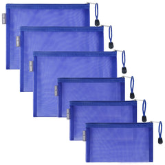 HRX Package sacs cosmétiques maille nylon bleu royal A5 pour accès rapide