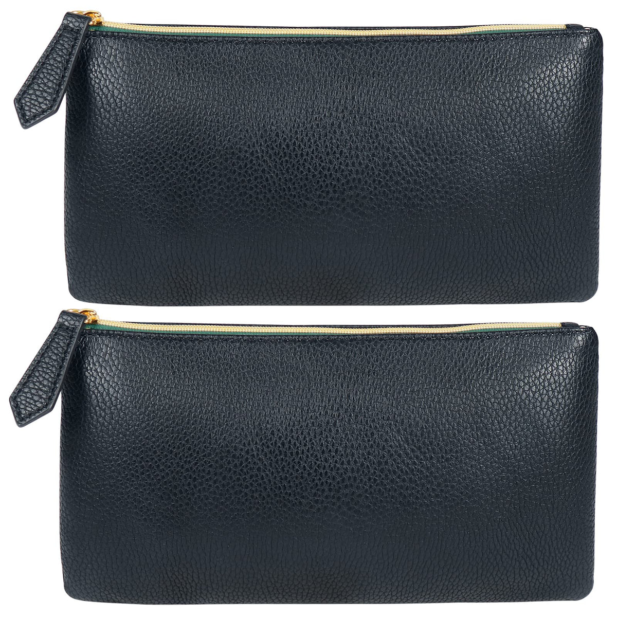 Sacs cosmétique HRX Package en cuir vegan noir, organisation élégante pour le maquillage en voyage.
