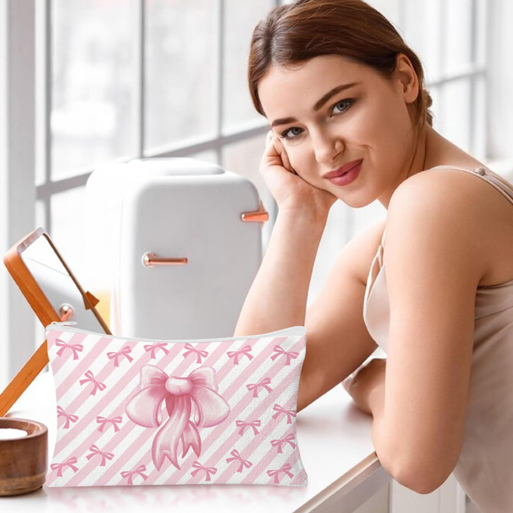 HSDSH pochette coquette noeud rose cadeau chic pour amie ou collègue