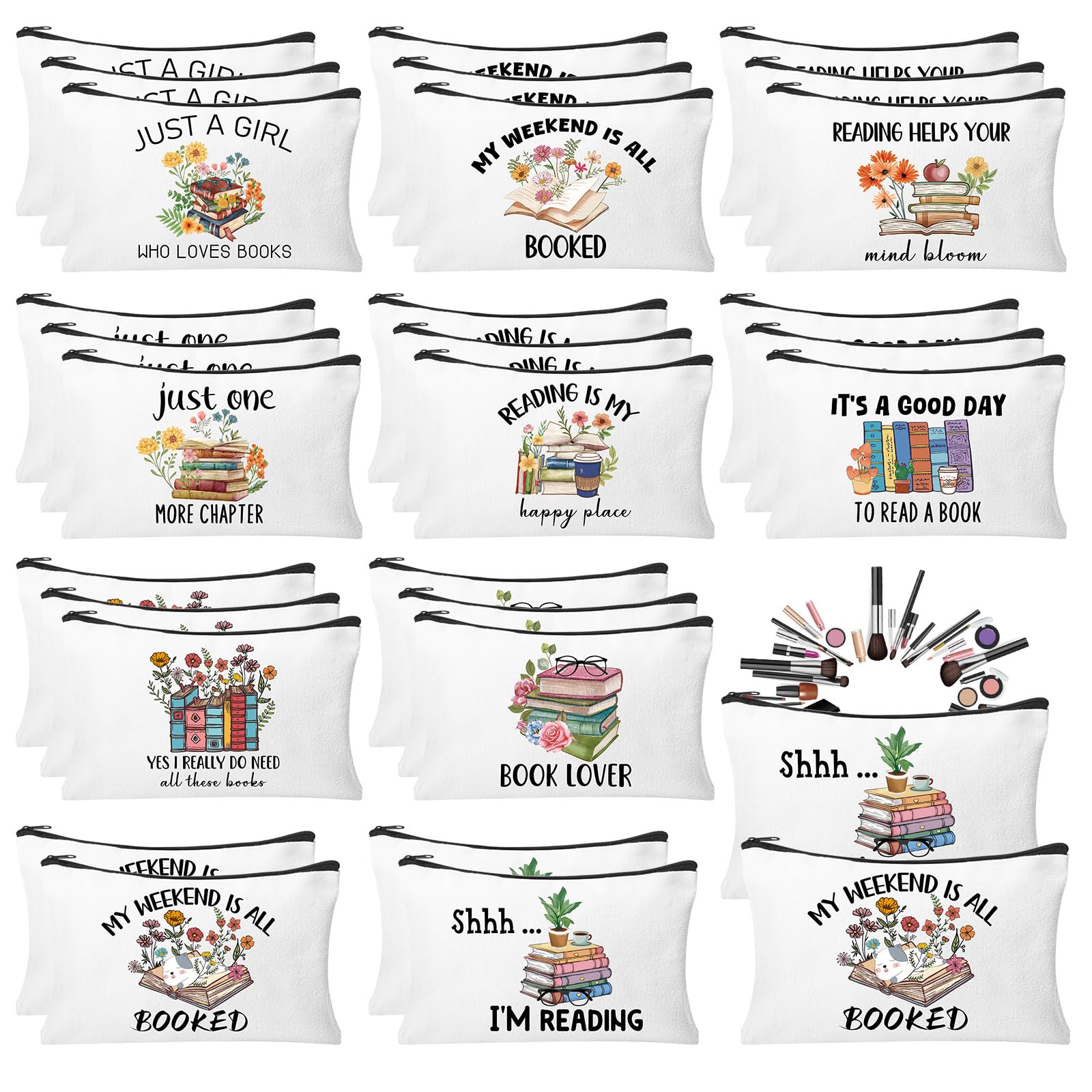 HSDSH sacs-maquillage-livre-ensemble, rangement pratique pour voyage et cadeaux.