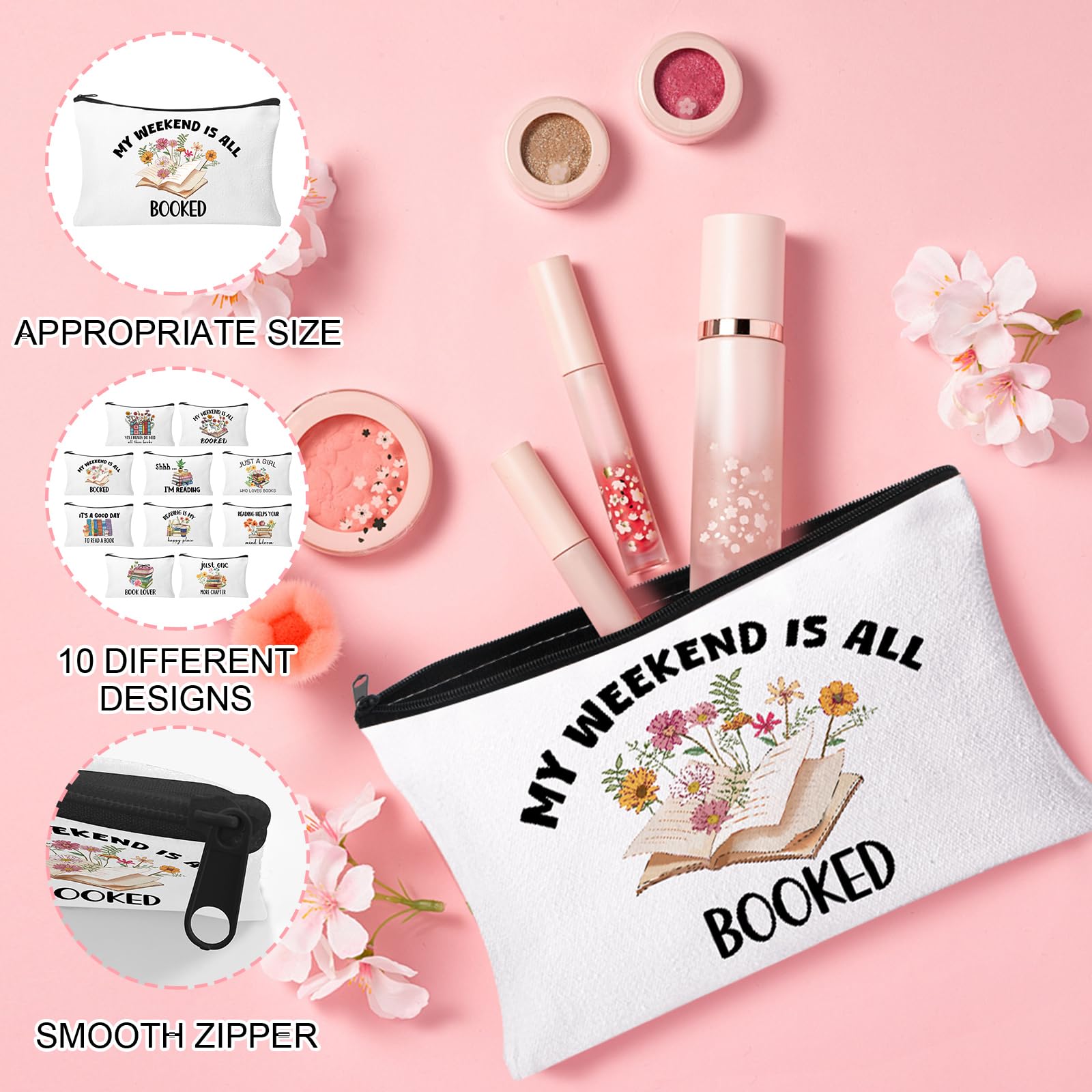 HSDSH-trousse-voyage-livre-23x15cm taille adaptée pour cosmétiques et fournitures.