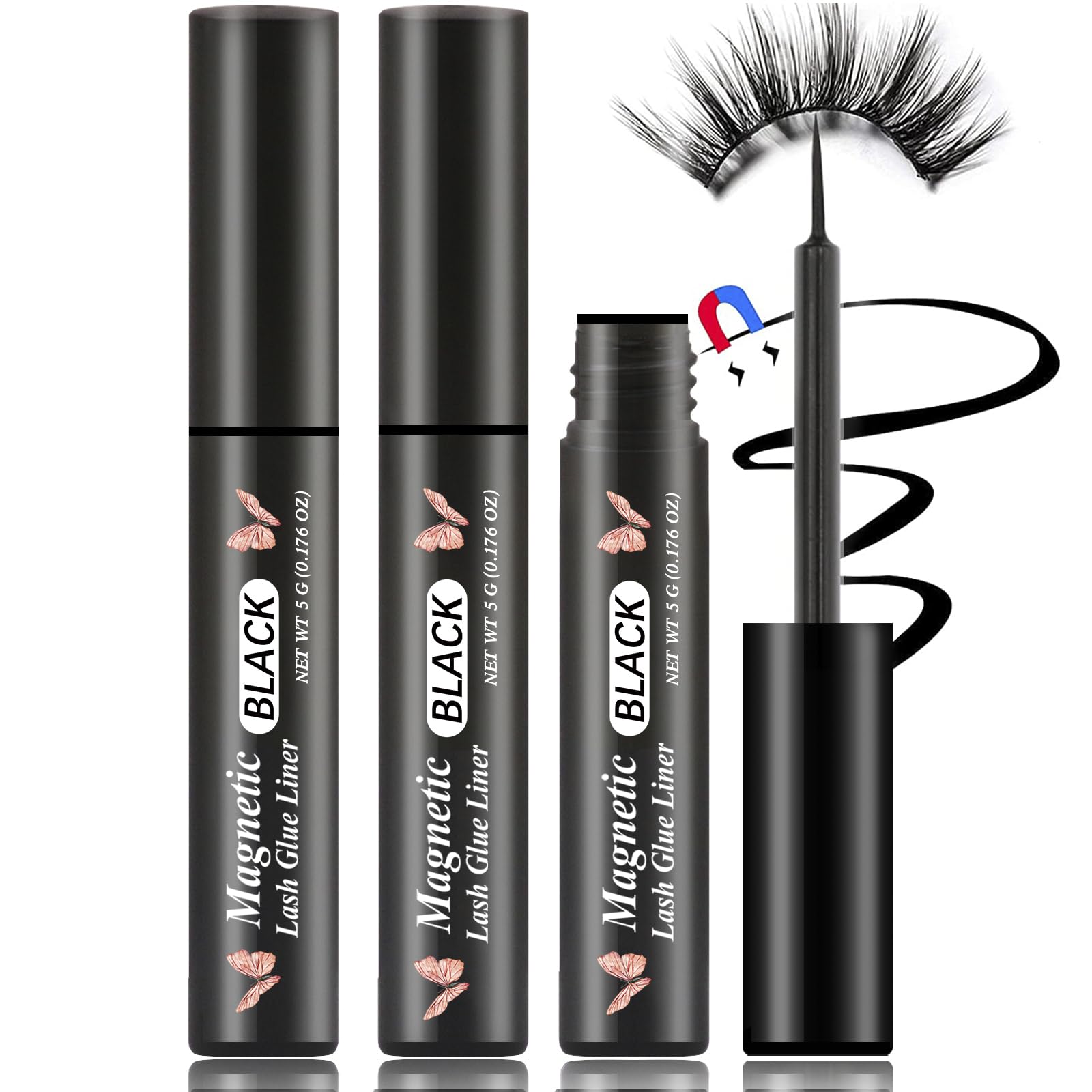 HSKIE liner magnétique en pack noir pour cils soutenus et faciles à poser.