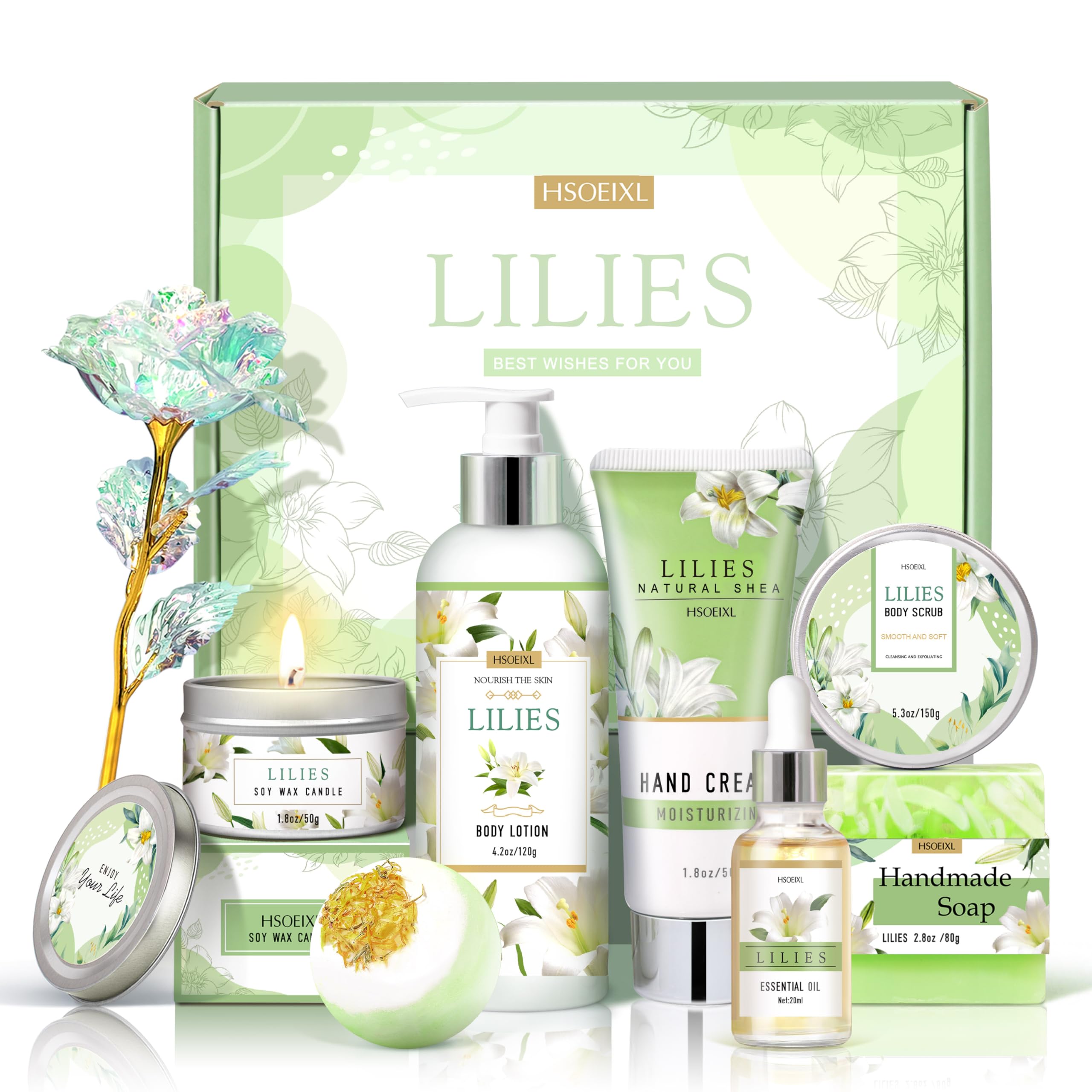 HSOEIXL coffret bien-être lys, expérience spa à domicile.
