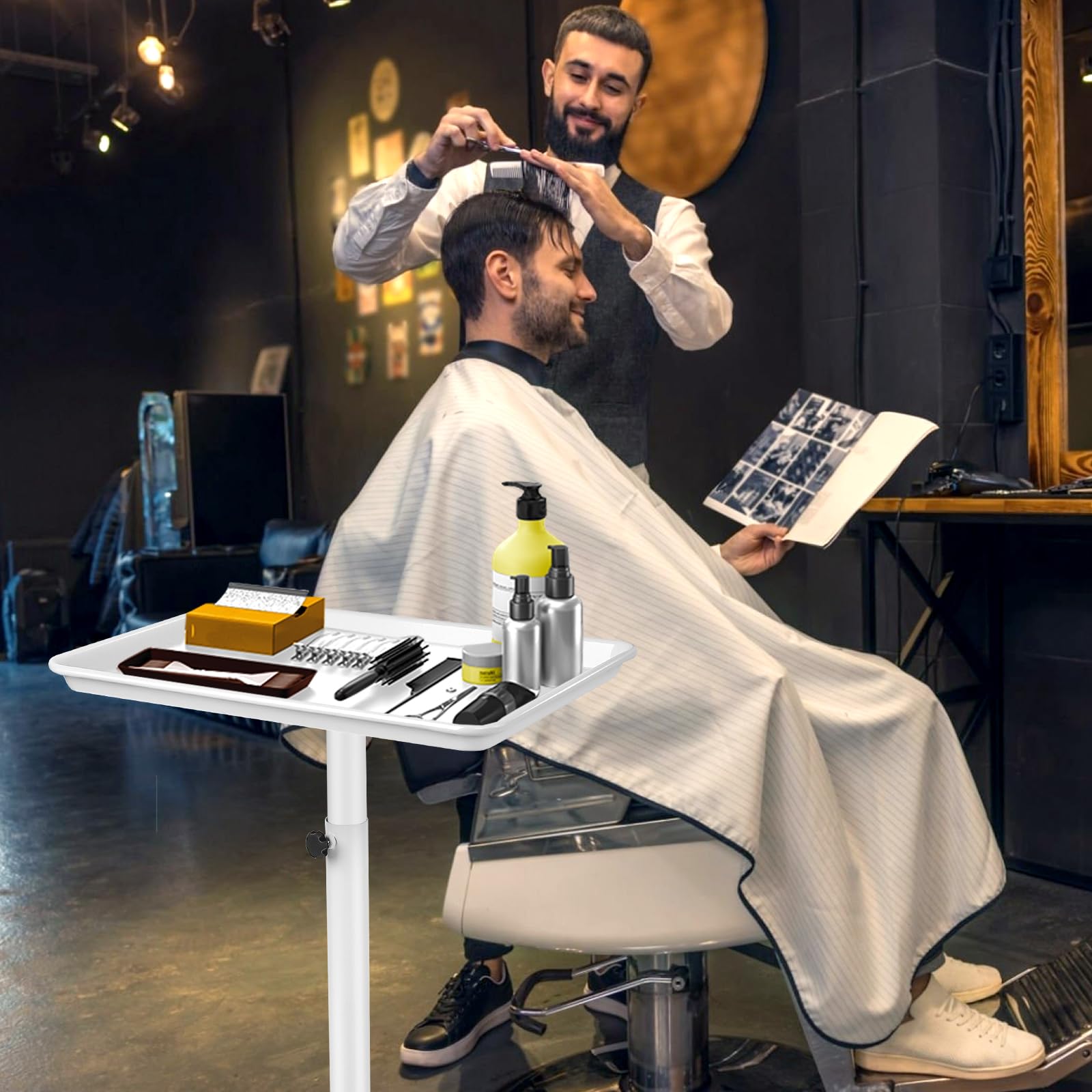 HSONBIUTY plateau salon avec bouton de réglage pour ajuster rapidement la hauteur.