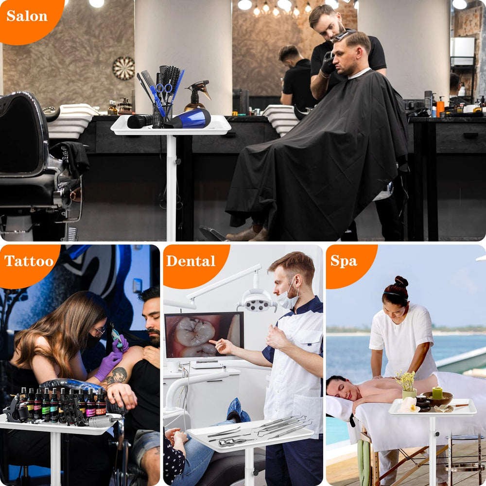 HSONBIUTY plateau salon sur roulettes dans un studio esthétique, pratique et silencieux.