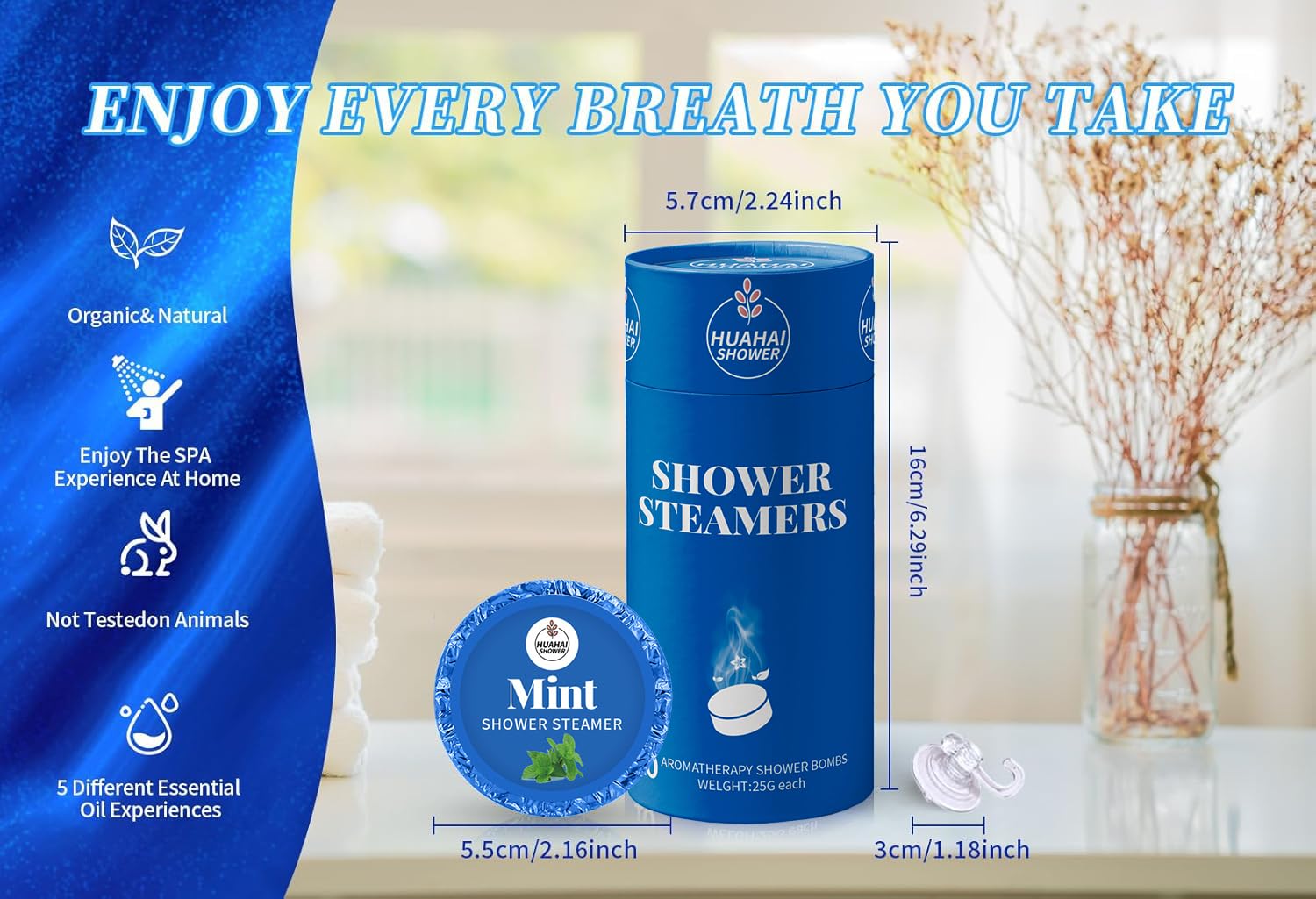 HUAHAI SHOWER lemon steamers create a clean citrus scent for clarity