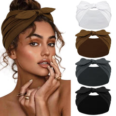 Huachi bandeaux 4 paquets, couleurs variées, maintien fiable au quotidien sans glisser