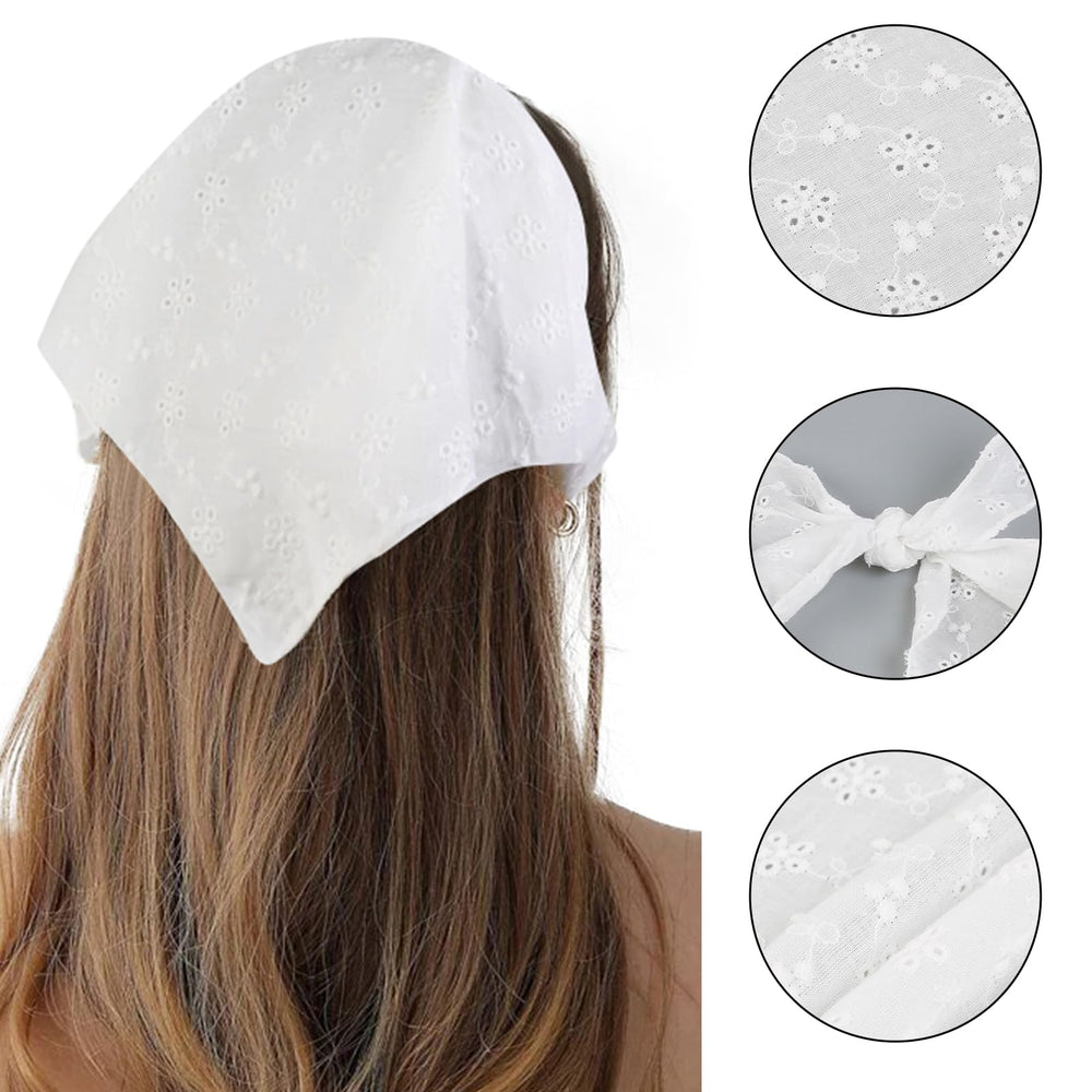 Huachi bandana-cheveux blanc ajustable, ajustement sûr sans pression.