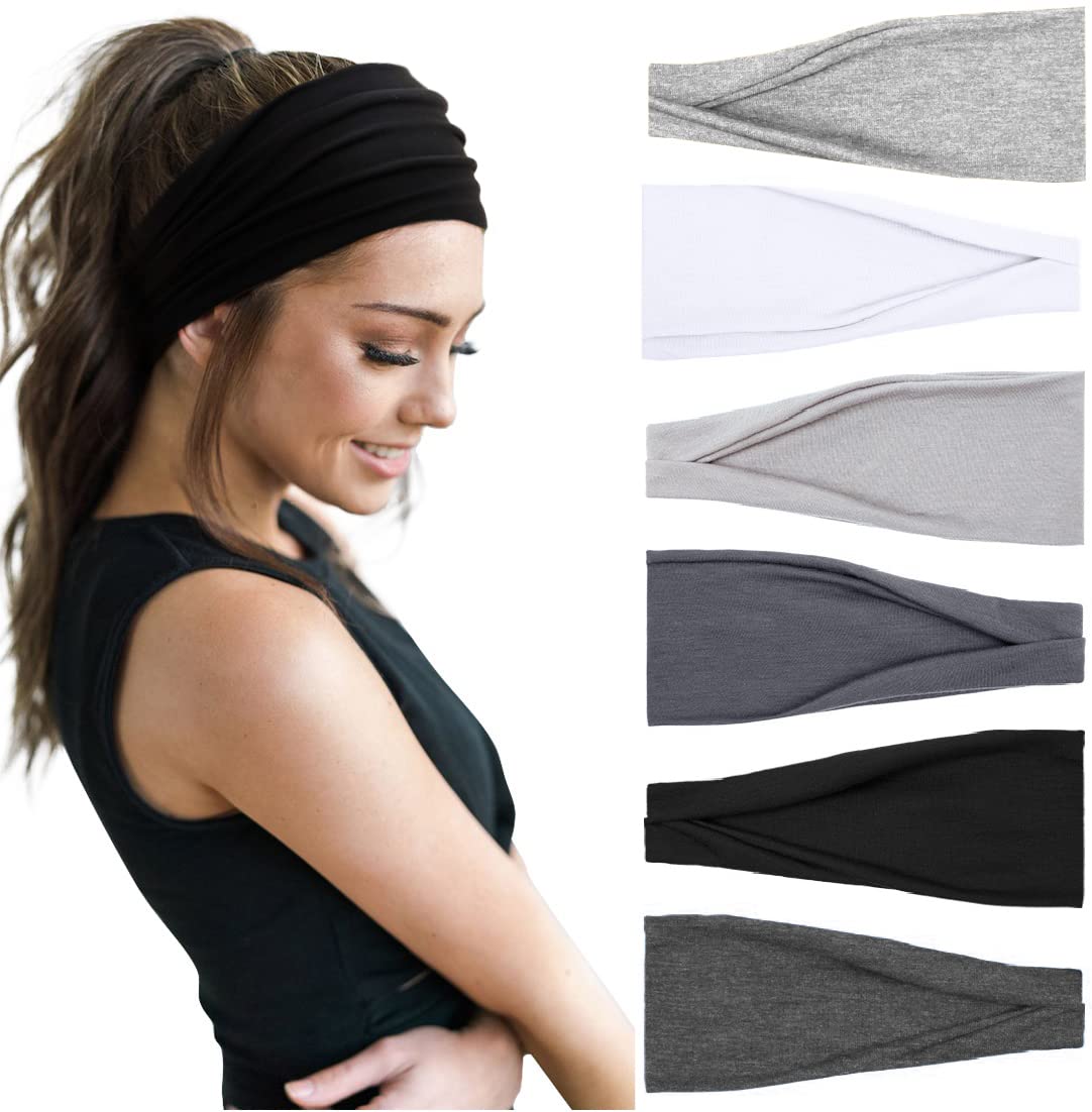Huachi bandeau large anti-glisse pour sport, maintien fiable pendant l'entraînement.