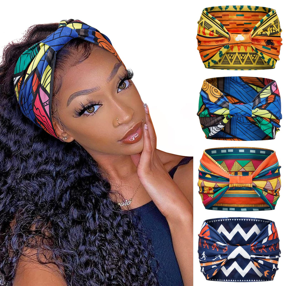 Huachi bandeau cheveux larges boho pour femmes, maintien confortable toute la journée.