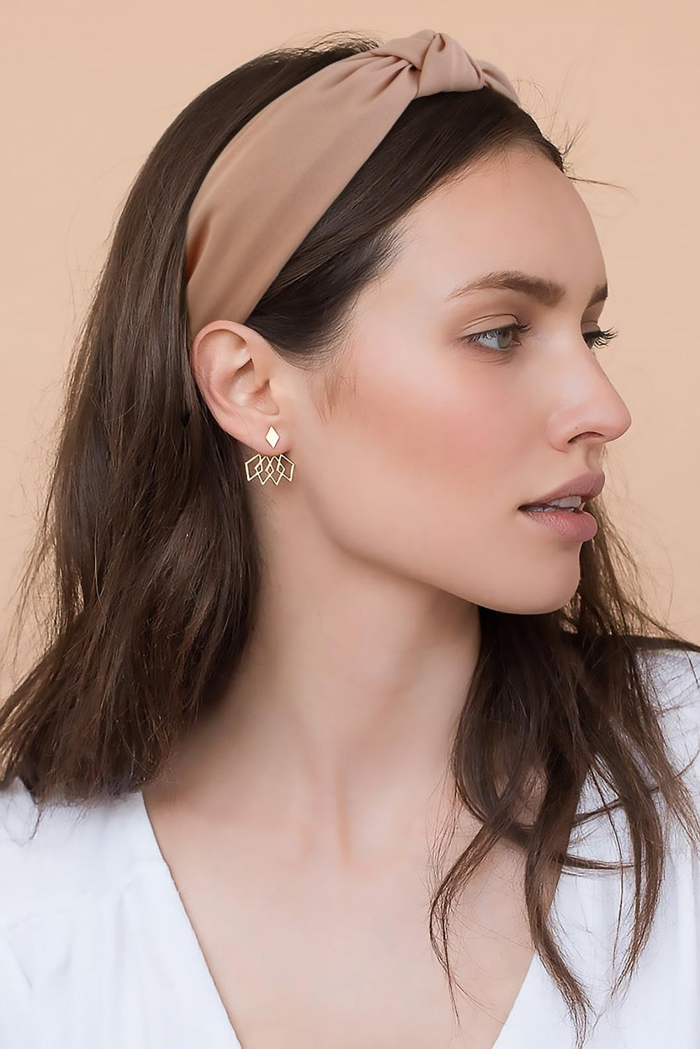 Huachi bandeau cheveux nœud brun, confort et simplicité au quotidien.
