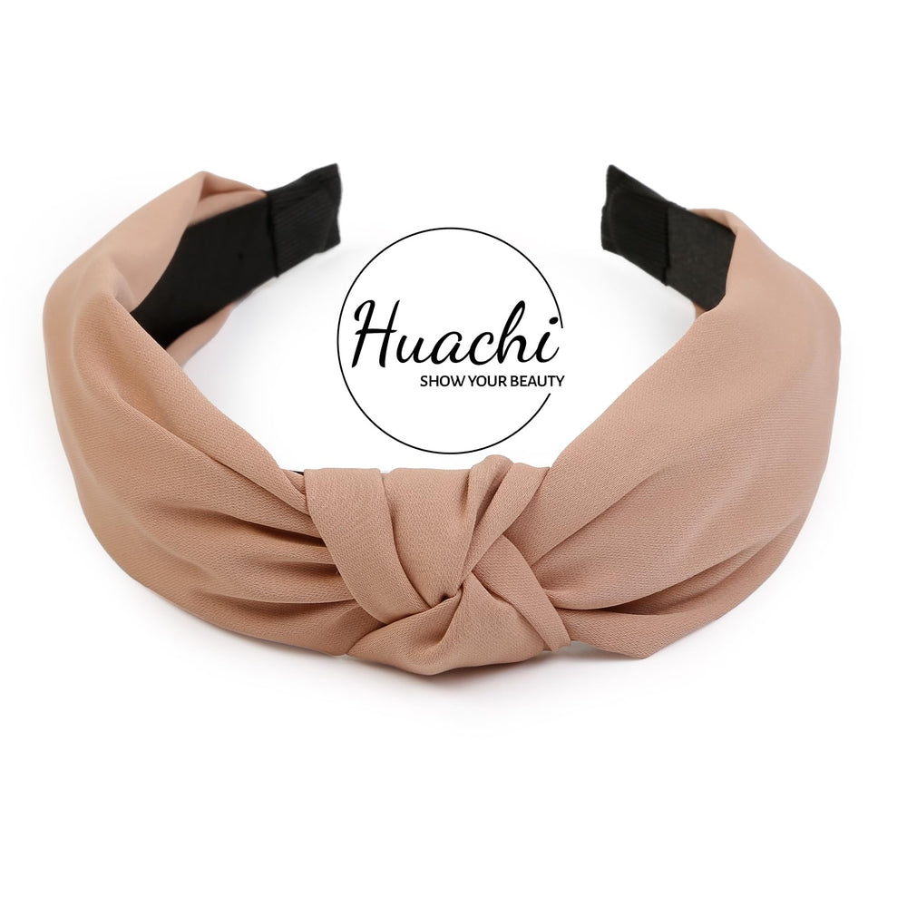 Huachi bandeau cheveux nœud crème, look doux et polyvalent.