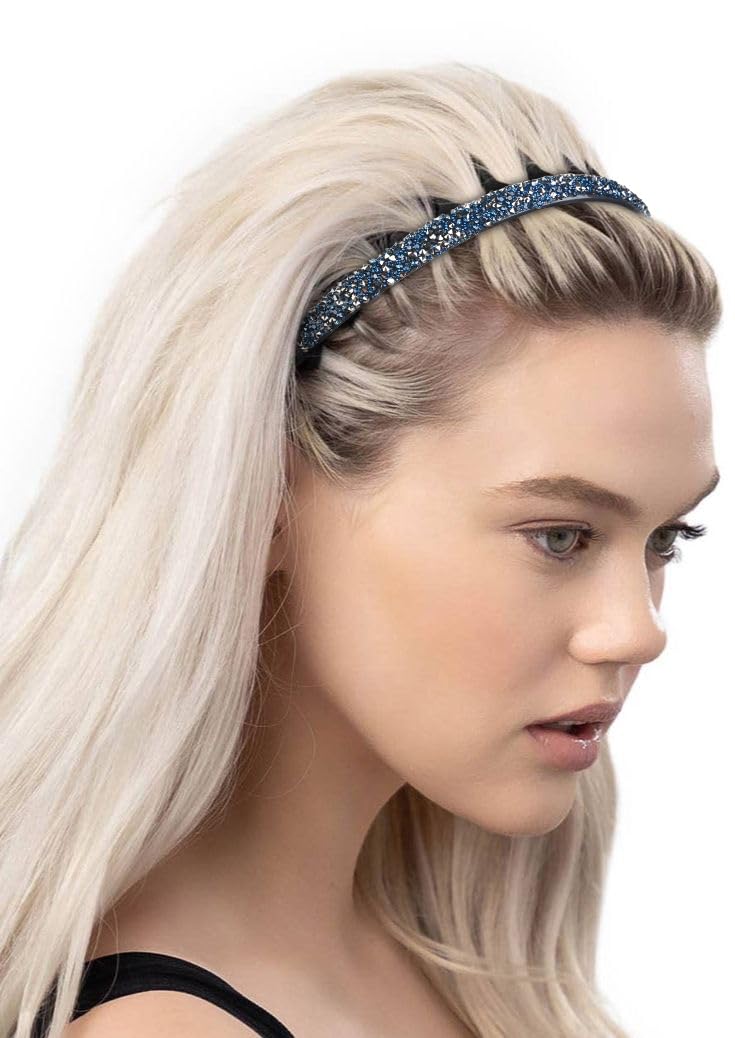 Huachi bandeau dent cristal marine proche – brillance discrète pour occasions.