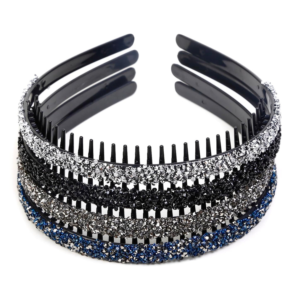 Bandeau Huachi dent cristal noir proche – allure chic et maintien.